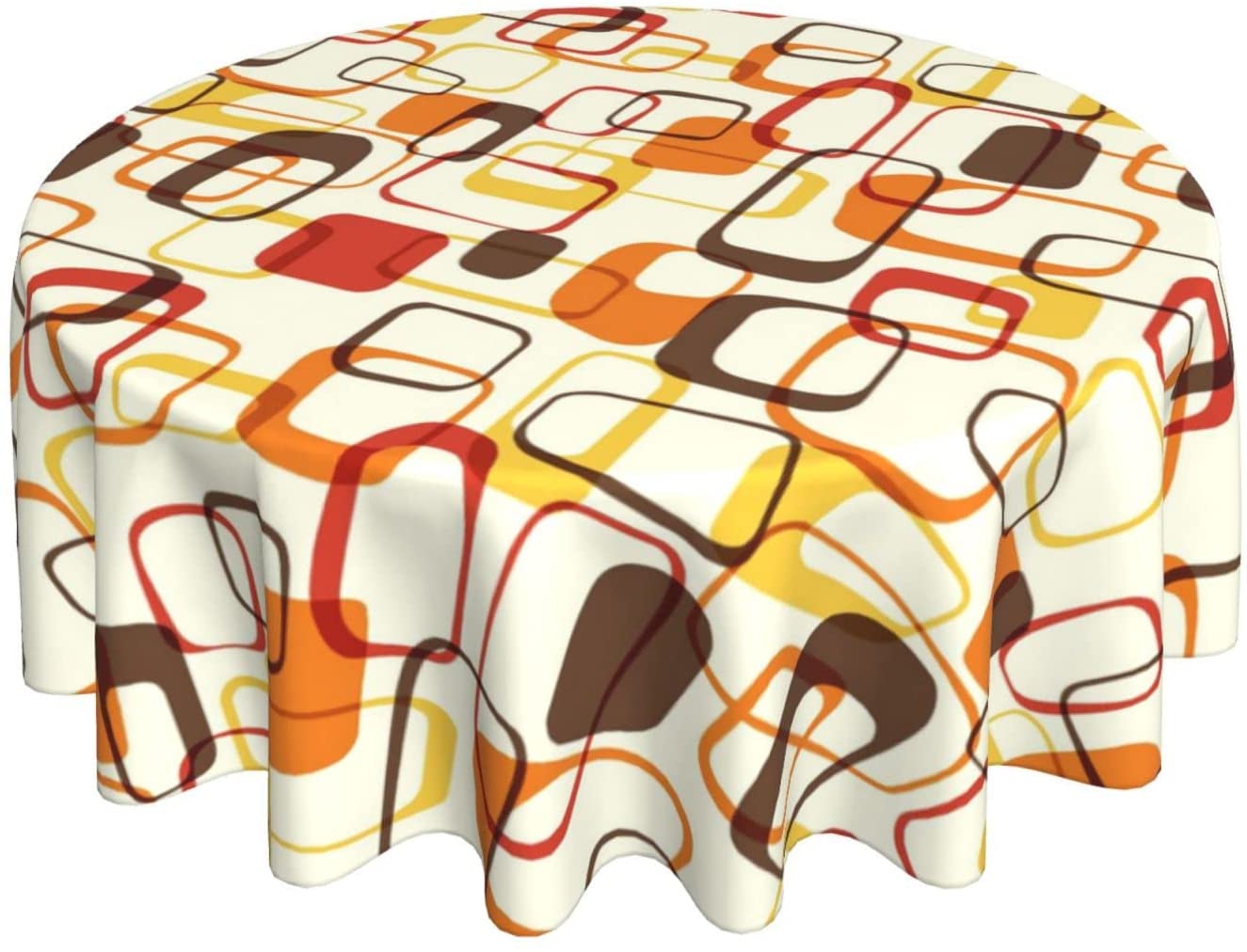 Century Textile & Sewing Supply Reviews - Retro Mid Century Geometric Round Tablecloth
