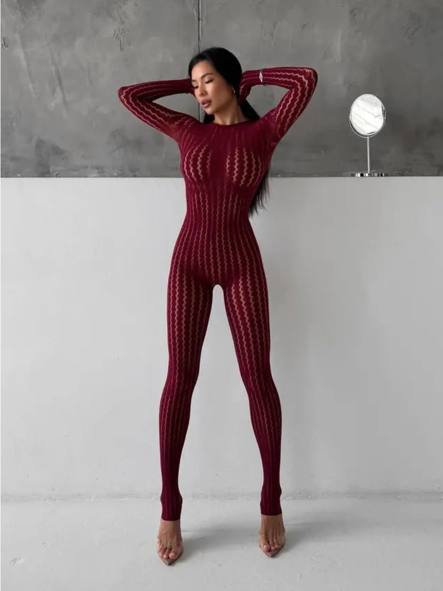 Women's Burgundy Sheer Lace Ju - Sewing Nylon recension och pris