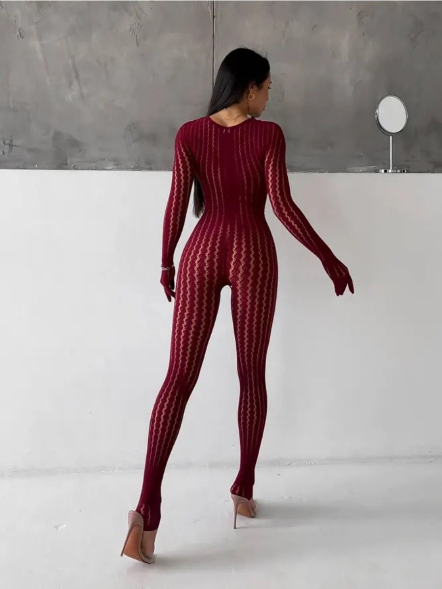 Women's Burgundy Sheer Lace Ju - Sewing Nylon recension och pris