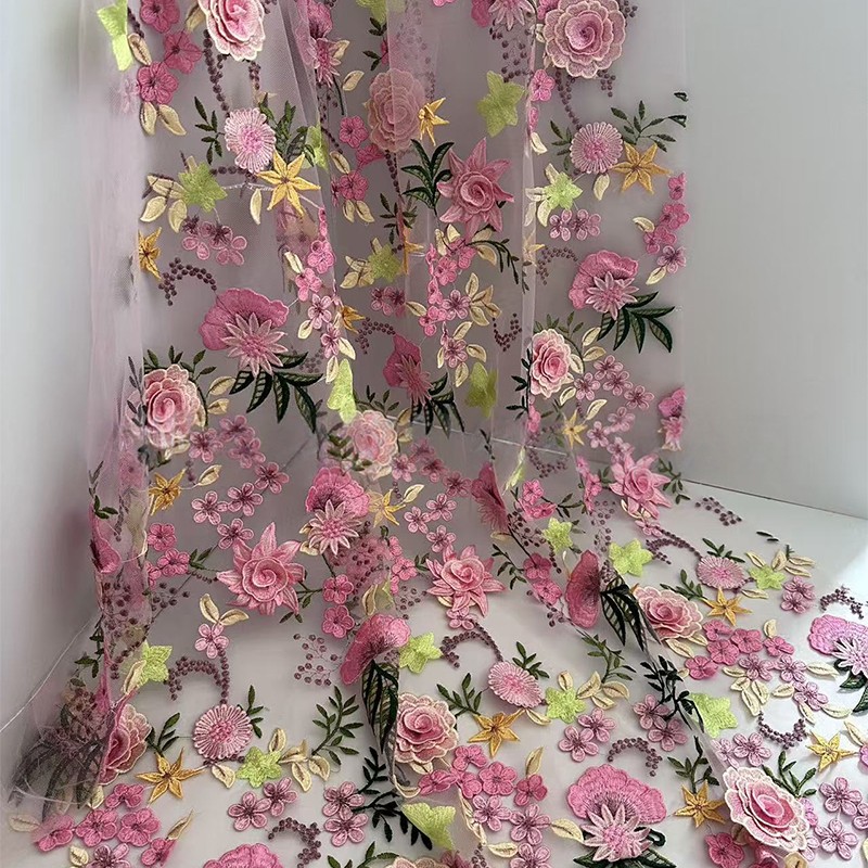 90x130cm 3D Floral Embroidered - Textile And Sewing Supply recension och pris
