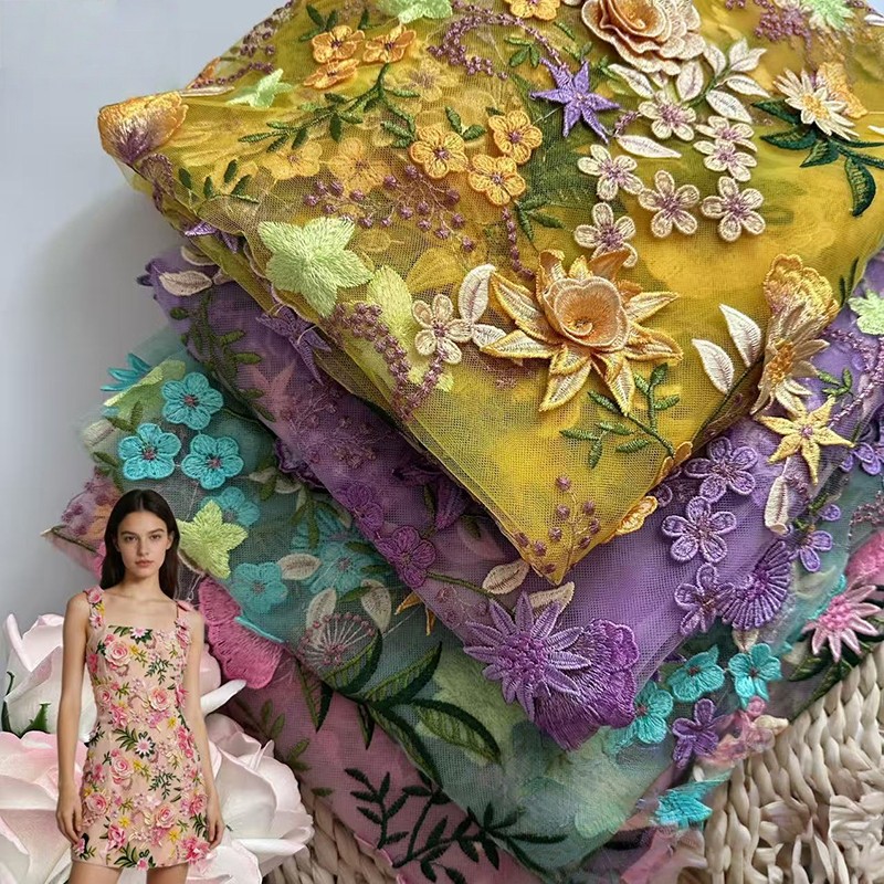 90x130cm 3D Floral Embroidered - Textile And Sewing Supply recension och pris