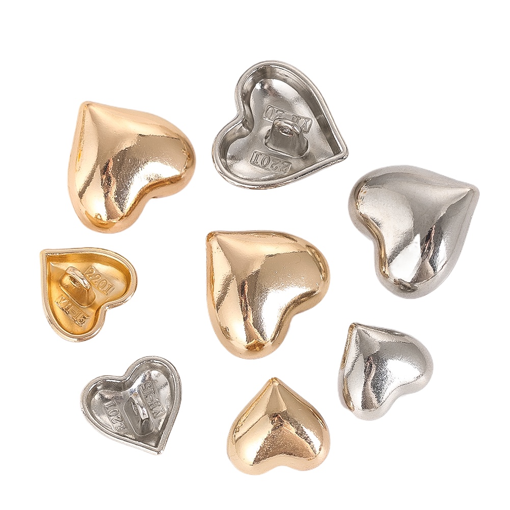 5PCS Metal Heart Shank Buttons - Button Hole Cutter recension och pris